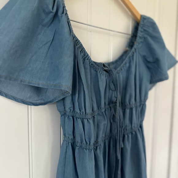 Blue Off-Shoulder Dress - Picture 4 of 5